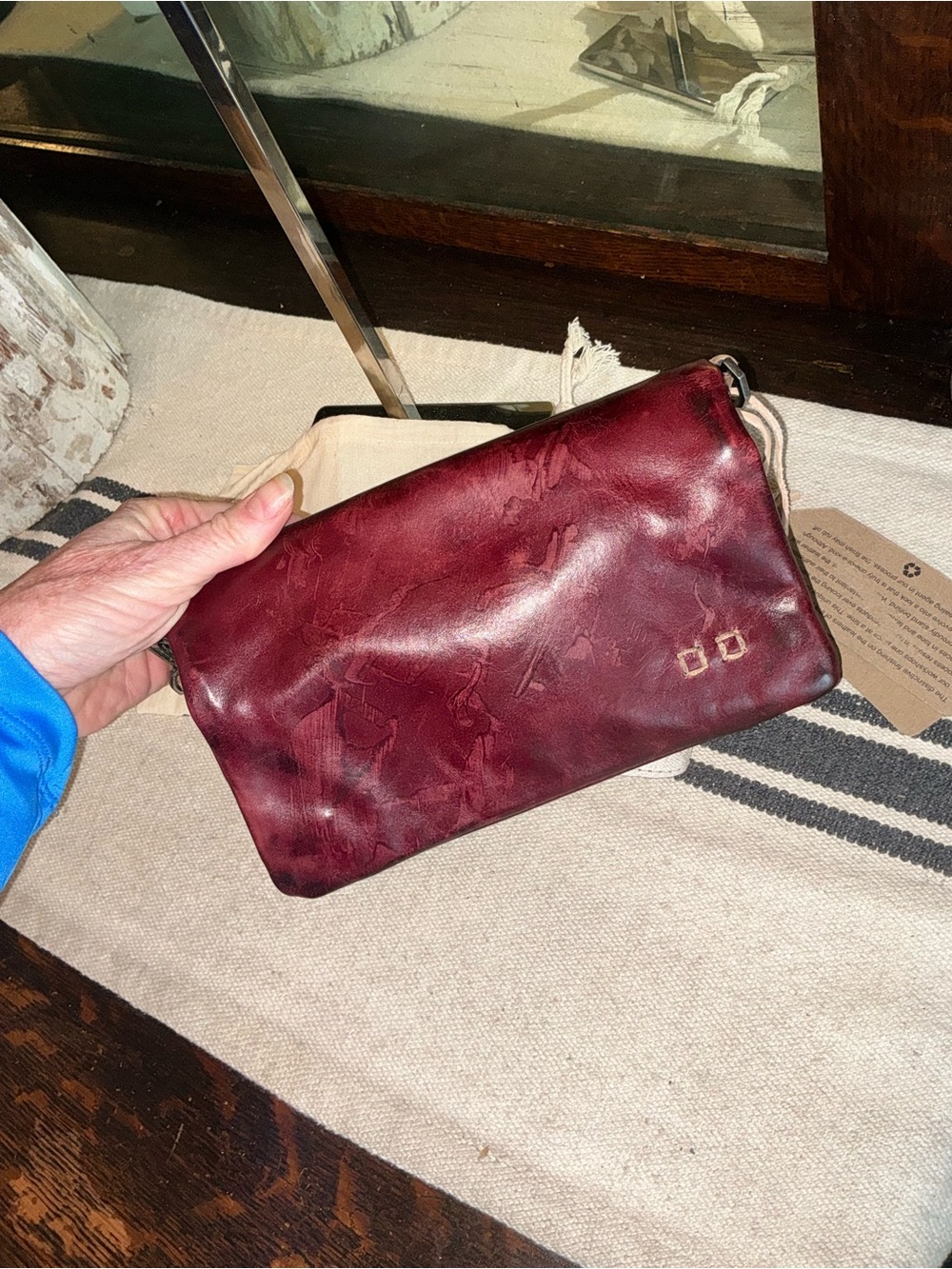 NWT Bed Stu Cadence Wallet Wristlet Crossbody Bag Red Americana Rustic MSRP $198 - Picture 6 of 15
